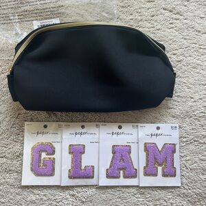 Tarte makeup bag with GLAM stick on letters